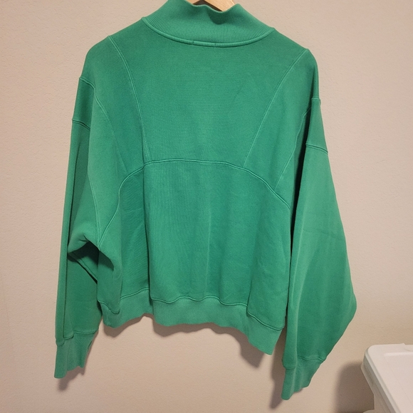 AERIE kelly green quarter zip sweatshirt size large NEW - Picture 5 of 5